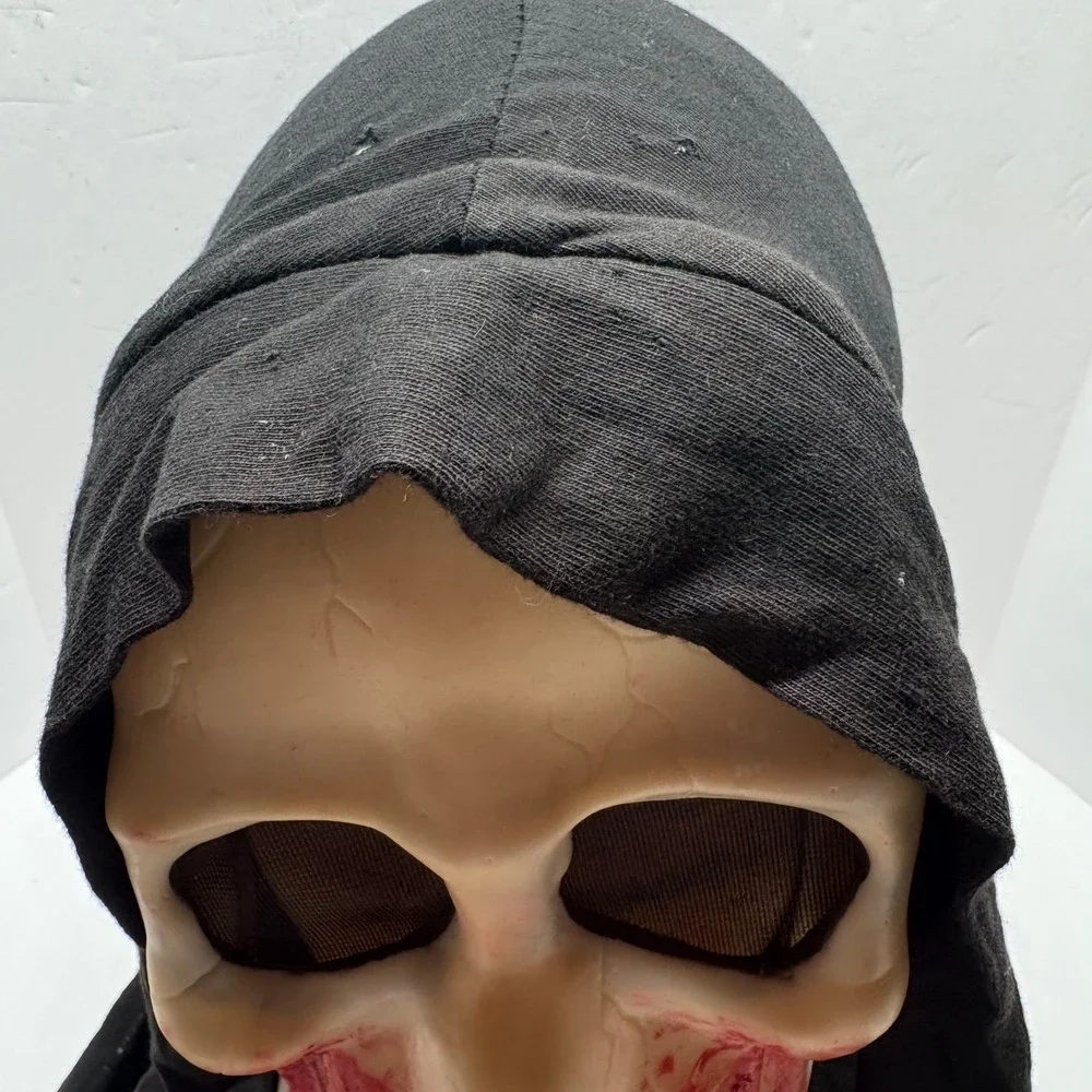 Vintage Easter Unlimited Skull Mask Black Bloody Grim Reaper Halloween